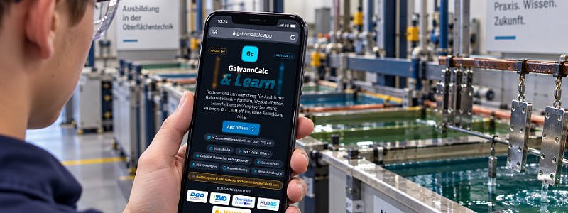 GalvanoCalc & Learn App for Electroplating Apprentices